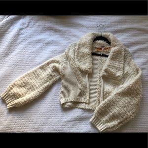 Free People Off-White Fuzzy Sweater XS
